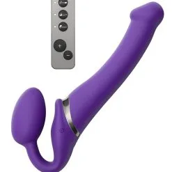 Gode Ceinture Anatomique Vibrant Double Stimulation Violet M - Strap-on-me