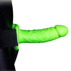 Ouch! Gode Ceinture Phosphorescent Vert Fluo Creux 18cm Unisexe - Ouch