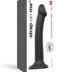 Godemiché Silicone Noir Dual-density Noir Taille M 18cm - Strap-On-Me -LINGERIES Soldes godemiche silicone noir dual density noir taille m 18cm strap on me only love 34020278468788