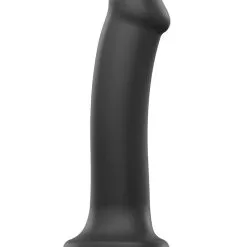 Godemichet Ventouse Dual-density Noir Taille XL 20cm - Strap-On-Me