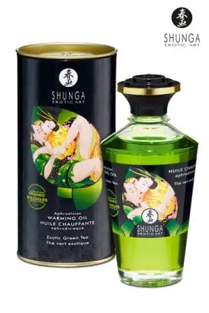 Huile Chauffante Aphrodisiaque Thé Vert - Shunga 1 Huile Chauffante Aphrodisiaque Thé Vert - Shunga