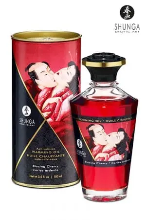 Huile Comestible Chauffante Cerise Ardente Aphrodisiaque 100ml - Shunga 1 Huile Comestible Chauffante Cerise Ardente Aphrodisiaque 100ml - Shunga
