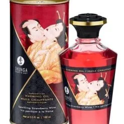 Huile Chauffante Comestible Saveur Vin Pétillant Fraise - Shunga