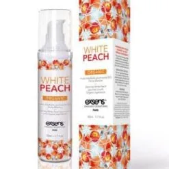 Huile De Massage Comestible Chauffante BIO Pêche Blanche - Exsens