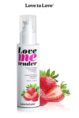 Huile De Massage Relaxant Et Aphrodisiaque Goût Fraise 100ml - Love To Love 1 Huile De Massage Relaxant Et Aphrodisiaque Goût Fraise 100ml - Love To Love