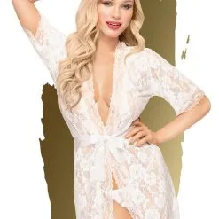 Kimono Sexy Pour Femme En Dentelle Sweet Retreat Blanc - Penthouse
