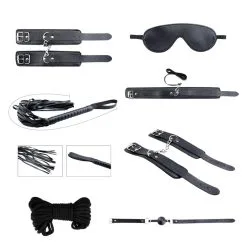 Kit BDSM 8 Accessoires Fetishisme Secret Desires Noir - Alive