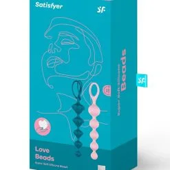 LINGERIES Soldes -LINGERIES Soldes lot de 2 chapelets anal en silicone doux love beads colorees satisfyer only love 34042579943604