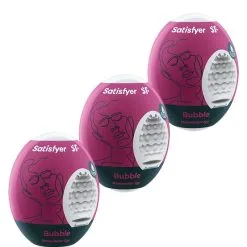 Lot De 3 Masturbateurs Masculin Eggs Bubble Oeufs 7 X 5 Cm - Satisfyer