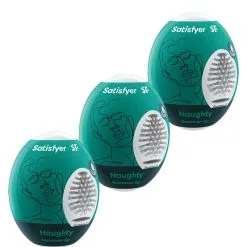 Lot De 3 Masturbateurs Pour Homme Eggs Naughty 7 X 5 Cm - Satisfyer