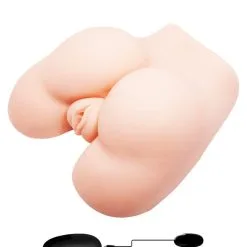 Masturbateur Fessier Doux Allongé 2 Orifices Hyper Réaliste Vibrant à Piles - Crazy Bull