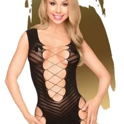 Mini Robe Très Sexy En Nylon Décolleté Profond Flame On The Rock - Penthouse