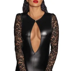Mini Robe Avec Décolleté Sexy En Wetlook Et Dentelle F253 - Noir Handmade 7 Mini Robe Avec Décolleté Sexy En Wetlook Et Dentelle F253 - Noir Handmade -LINGERIES Soldes mini robe wetlook et dentelle f253 only love 39755661541689
