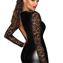 Mini Robe Avec Décolleté Sexy En Wetlook Et Dentelle F253 - Noir Handmade 9 Mini Robe Avec Décolleté Sexy En Wetlook Et Dentelle F253 - Noir Handmade -LINGERIES Soldes mini robe wetlook et dentelle f253 only love 39755661639993