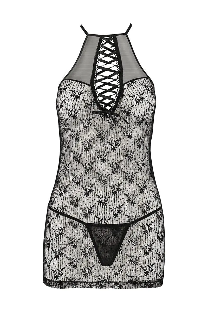 Passion Lingerie Nuisette Sensuelle Noire Transparente En Résille + String Assorti Azalia - Passion 3 Passion Lingerie Nuisette Sensuelle Noire Transparente En Résille + String Assorti Azalia - Passion – Image 3