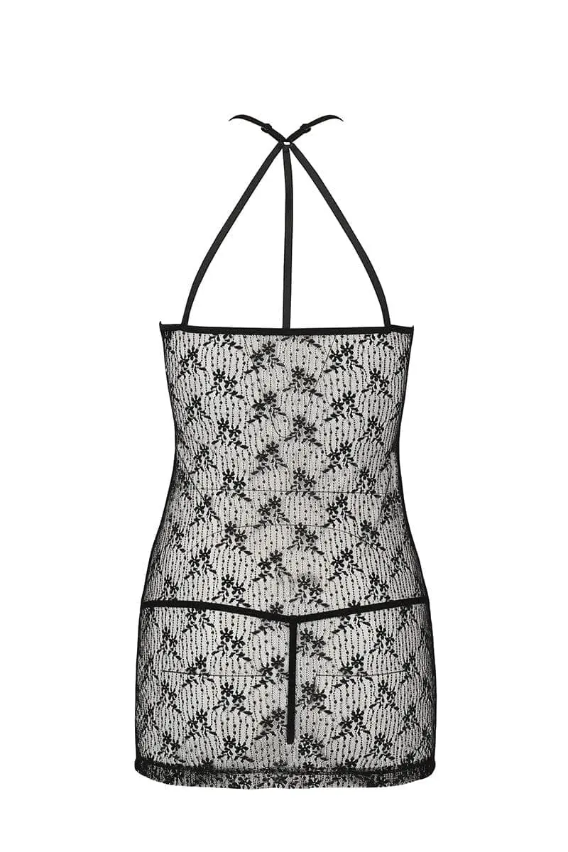 Passion Lingerie Nuisette Sensuelle Noire Transparente En Résille + String Assorti Azalia - Passion 4 Passion Lingerie Nuisette Sensuelle Noire Transparente En Résille + String Assorti Azalia - Passion – Image 4