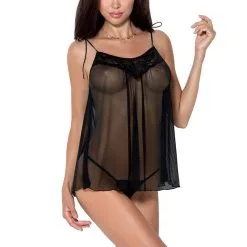Passion Lingerie Nuisette Courte Transparente Sexy Pour Femme Melania - Passion
