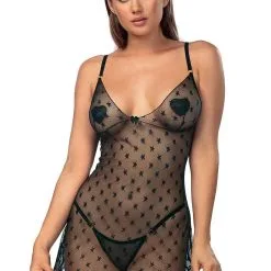Nuisette Légère En Fille Résille Motif étoile Et String Vienna - Anaïs Lingerie