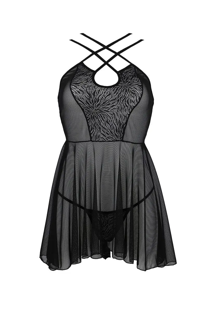 Passion Lingerie Ensemble 2 Pièces Nuisette Coquine Et String Assorti Selaginella - Passion 3 Passion Lingerie Ensemble 2 Pièces Nuisette Coquine Et String Assorti Selaginella - Passion – Image 3