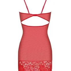 Nuisette Sexy En Resille Et Dentelle Rouge Vanessa - Anaïs Lingerie