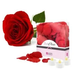 Lover's Premium Pack 100 Pétales De Rose Et 3 Bougies Soirée Romantique - Lovers Premium