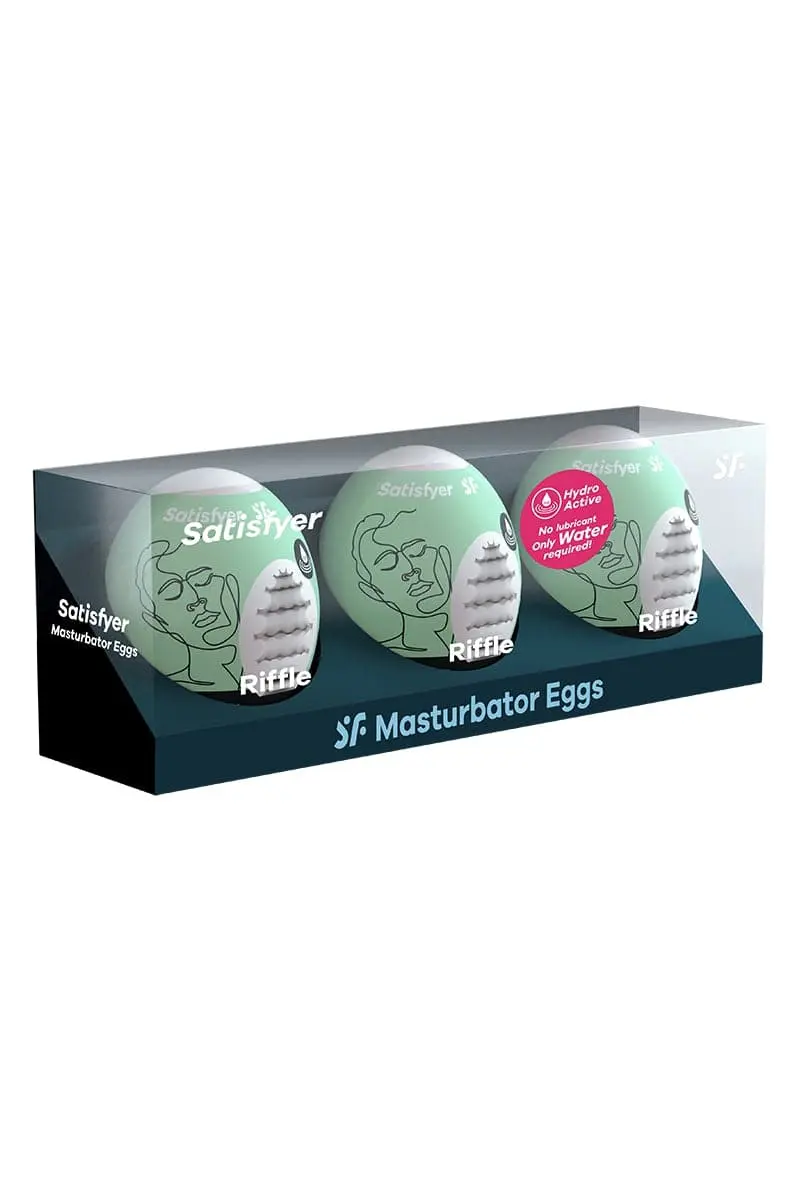 Pack De 3 Masturbateurs Oeufs 7 X 5 Cm Eggs Riffle Pour Homme - Satisfyer 2 Pack De 3 Masturbateurs Oeufs 7 X 5 Cm Eggs Riffle Pour Homme - Satisfyer – Image 2