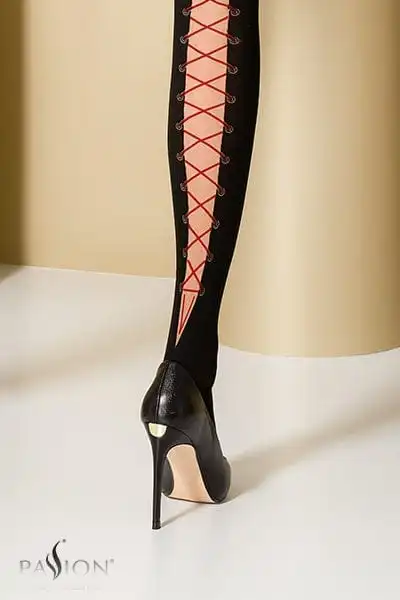 Passion Bas Et Collants Paire De Bas à Jarretière Autoxifiante ST101 Noir Et Rouge - Passion 1 Passion Bas Et Collants Paire De Bas à Jarretière Autoxifiante ST101 Noir Et Rouge - Passion