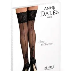Paire De Bas Autofixants En Résille Motif Fantaisie Denise Noir - Anne D'Alès -LINGERIES Soldes paire de bas autofixants en resille motif fantaisie denise noir anne d ales only love 40328101396793