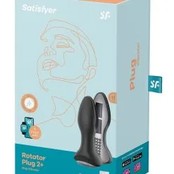 Plug Anal Vibrant Uni-sexe Rotator Plug 2+ Noir 13cm - Satisfyer -LINGERIES Soldes plug anal vibrant uni sexe rotator plug 2 noir 13cm satisfyer only love 34043111801012