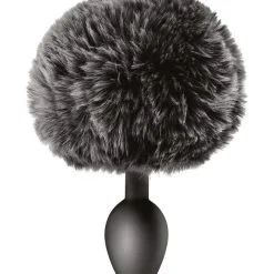 Plug Queue De Lapin Fourrure Noir Silicone Haute Qualité S - Sweet Caress