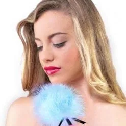 Plumeau Coquin Plumes Colorées 18 Cm Jeu Coquin Bleu - Secret Play