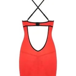 Passion Lingerie Robe Courte Sexy En Tissus Rouge Satiné Et Dentelle Noire Femmina - Passion -LINGERIES Soldes robe courte sexy en tissus rouge satine et dentelle noire femmina passion only love 35038117888180