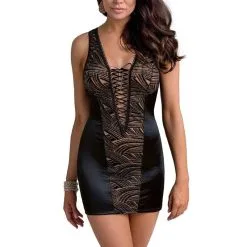 Robe Courte D'intérieur En Tulle Beige Floqué Avec Dos Nos Lara - Casmir