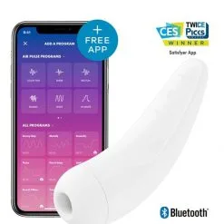 Stimulateur Ondes De Pression + Vibrations Connecté Curvy 2+ Blanc - Satisfyer