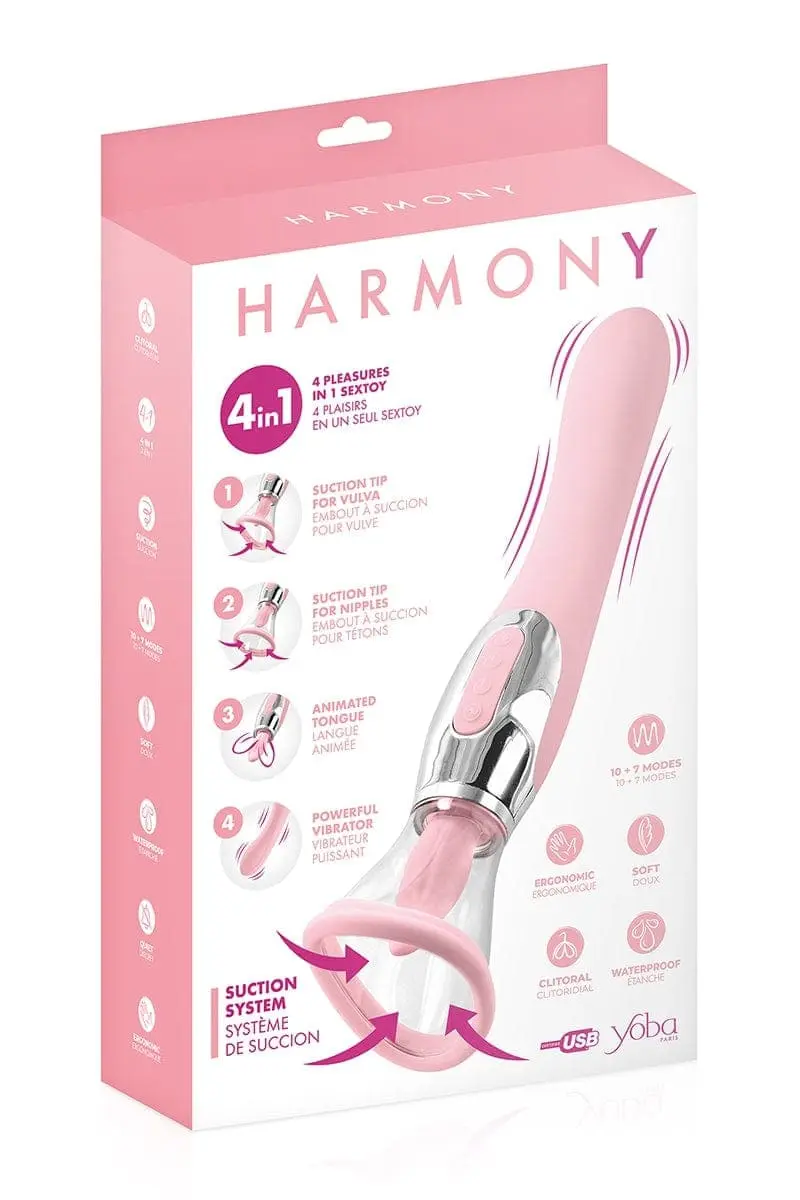 Stimulateur Féminin 4 En 1 Vulve Téton Langue Vibro Harmony Rose - Yoba 4 Stimulateur Féminin 4 En 1 Vulve Téton Langue Vibro Harmony Rose - Yoba – Image 4