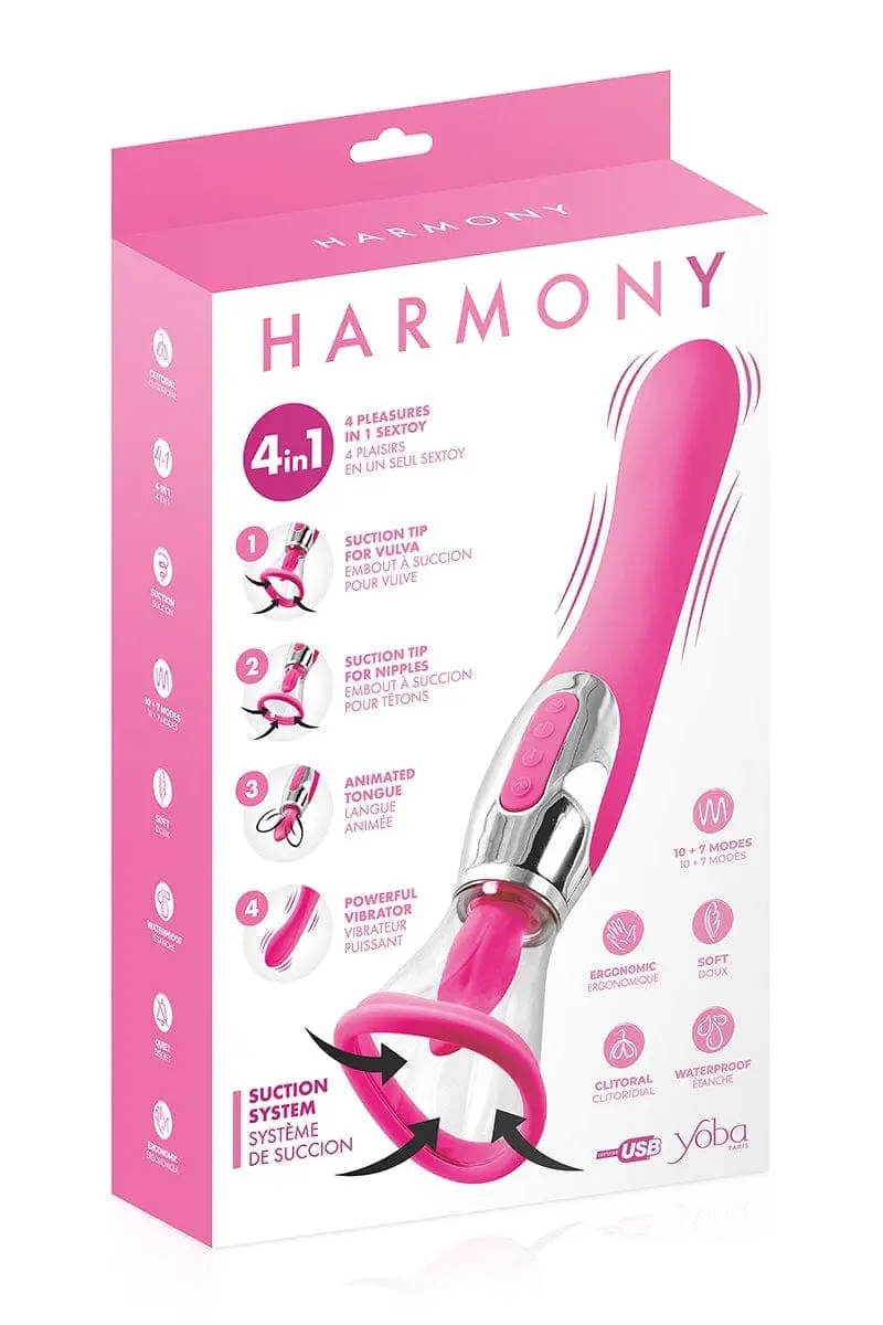 Stimulateur Féminin 4 En 1 Vulve Tétons Langue Vibro Harmony Fuchsia - Yoba 4 Stimulateur Féminin 4 En 1 Vulve Tétons Langue Vibro Harmony Fuchsia - Yoba – Image 4