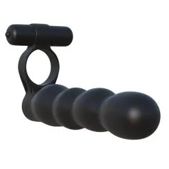 Cockring Avec Gode Nervuré De 14cm Pour Double Pénétration - Pipedream