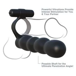 Cockring Avec Gode Nervuré De 14cm Pour Double Pénétration - Pipedream -LINGERIES Soldes stimulateur partner double penetrator only love 34040814108852