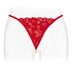 String Ficelle Extensible En Perle Stimulante Venusina Rouge - Fashion Secret