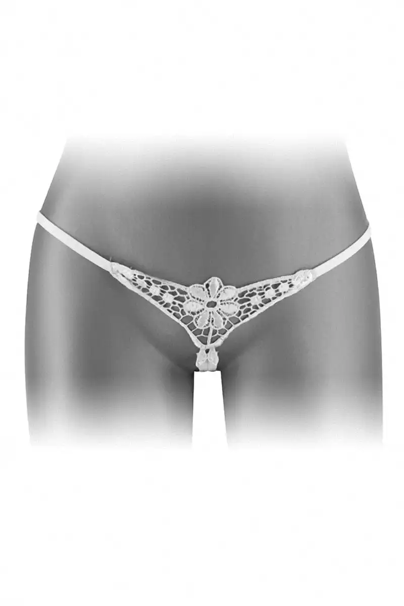 String Ouvert En Dentelle Motif Fleur Blanc Danuta - Fashion Secret 1 String Ouvert En Dentelle Motif Fleur Blanc Danuta - Fashion Secret