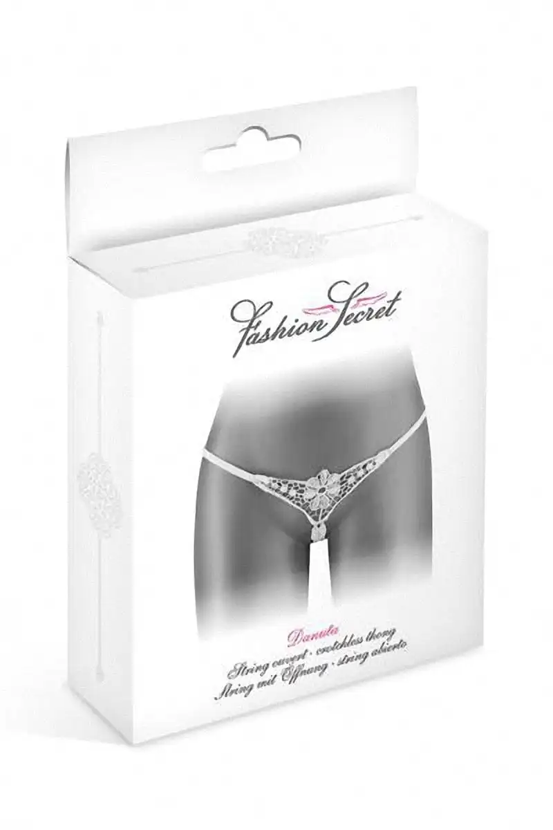 String Ouvert En Dentelle Motif Fleur Blanc Danuta - Fashion Secret 2 String Ouvert En Dentelle Motif Fleur Blanc Danuta - Fashion Secret – Image 2