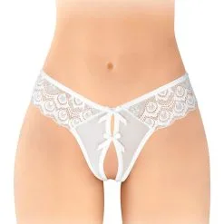 String Sexy Ouvert Femme Alicia Blanche Taille Unique - Fashion Secret