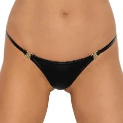 String Pour Strip-tease En Wetlook Clips Doré Détachables P008 - Noir Handmade 6 String Pour Strip-tease En Wetlook Clips Doré Détachables P008 - Noir Handmade -LINGERIES Soldes string stripper wetlook p008 only love 34542834188468