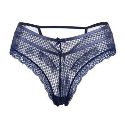 Tanga Bleu Foncé En Dentelle Motif Sexy Dos Ouvert - Paris Hollywood 5 Tanga Bleu Foncé En Dentelle Motif Sexy Dos Ouvert - Paris Hollywood -LINGERIES Soldes tanga bleu dentelle paris hollywood only love 34193137270964