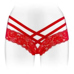 Tanga Sexy Rouge Ouvert Sur La Partie Intime Anne - Fashion Secret